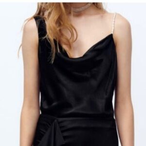 NWT Zara Pearl Strap Top